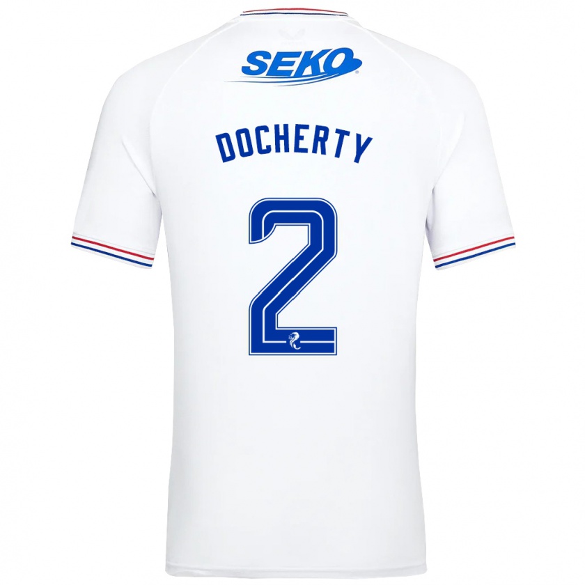 Kandiny Herren Nicola Docherty #2 Weiß Auswärtstrikot Trikot 2023/24 T-Shirt