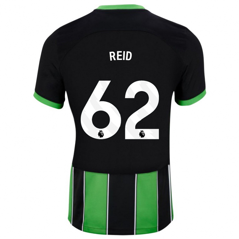 Kandiny Herren Tommy Reid #62 Schwarz Grün Auswärtstrikot Trikot 2023/24 T-Shirt