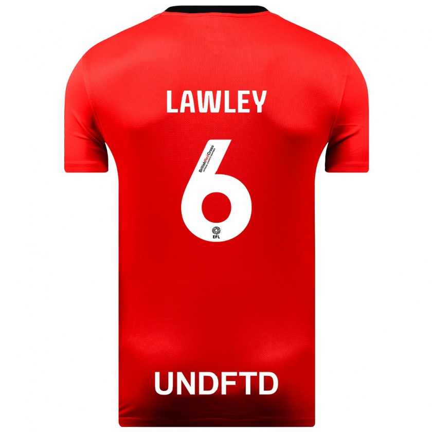 Kandiny Herren Gemma Lawley #6 Rot Auswärtstrikot Trikot 2023/24 T-Shirt
