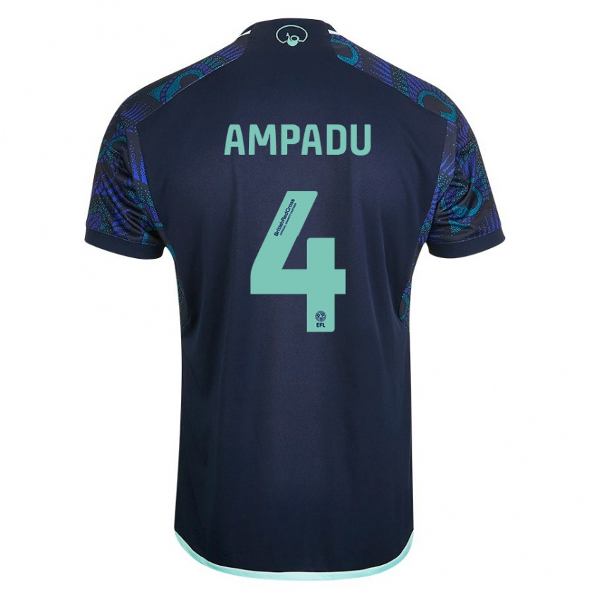 Kandiny Herren Ethan Ampadu #4 Blau Auswärtstrikot Trikot 2023/24 T-Shirt