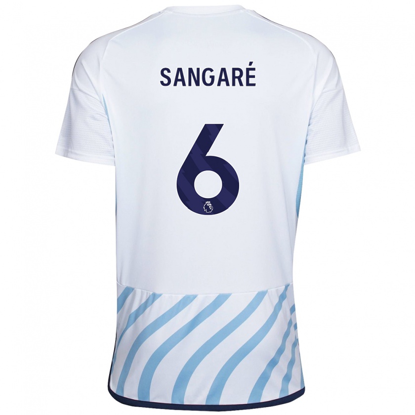 Kandiny Herren Ibrahim Sangaré #6 Weiß Blau Auswärtstrikot Trikot 2023/24 T-Shirt