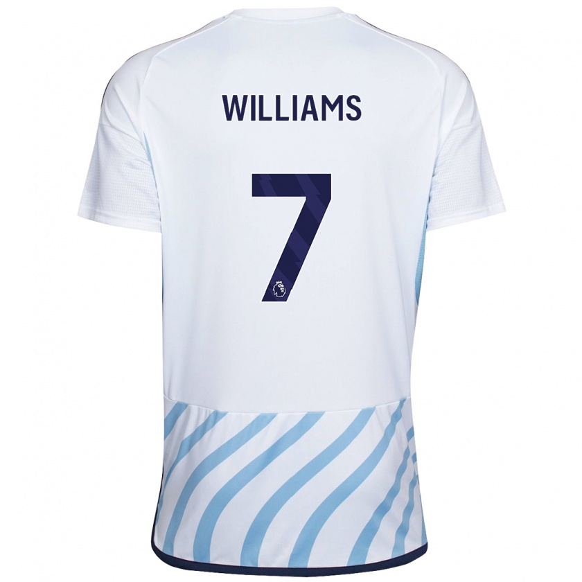 Kandiny Herren Neco Williams #7 Weiß Blau Auswärtstrikot Trikot 2023/24 T-Shirt