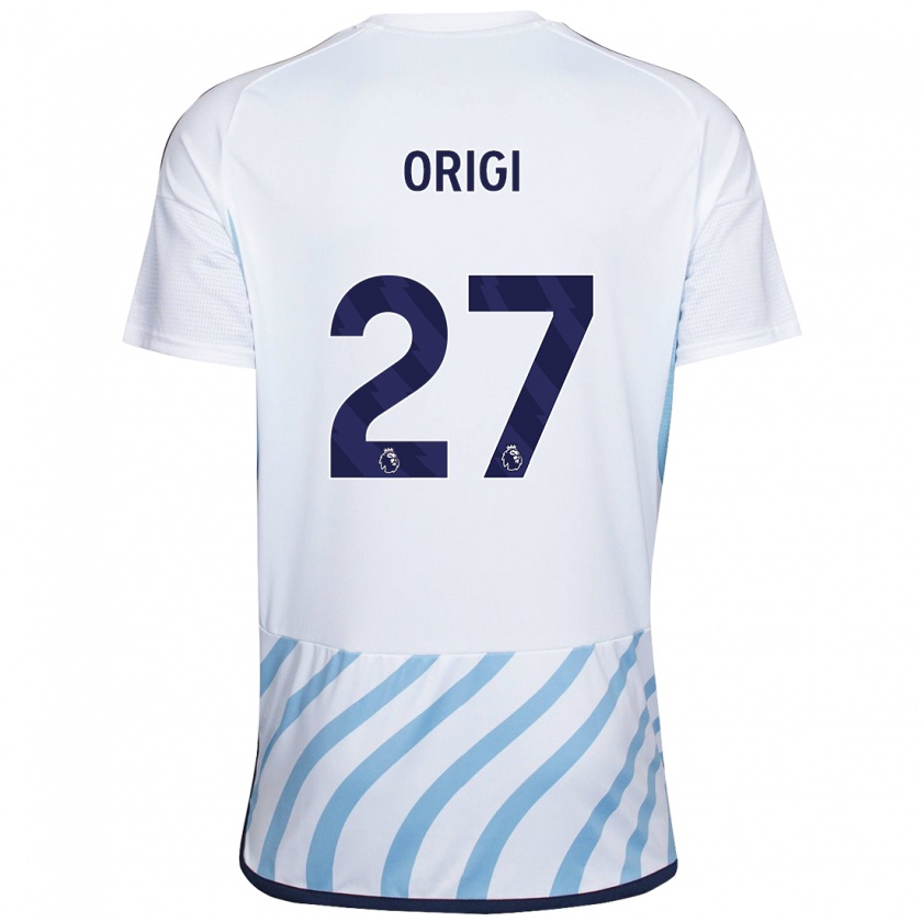 Kandiny Herren Divock Origi #27 Weiß Blau Auswärtstrikot Trikot 2023/24 T-Shirt