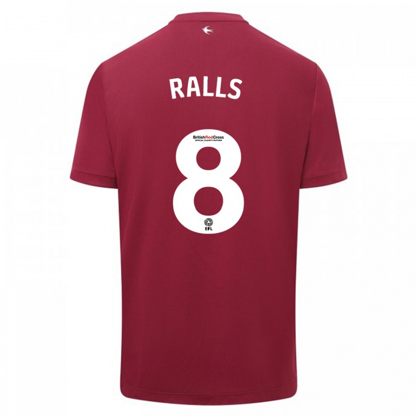 Kandiny Herren Joe Ralls #8 Rot Auswärtstrikot Trikot 2023/24 T-Shirt