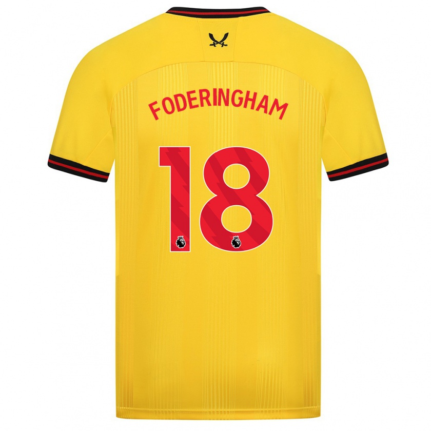 Kandiny Herren Wes Foderingham #18 Gelb Auswärtstrikot Trikot 2023/24 T-Shirt