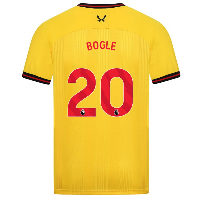 Kandiny Herren Jayden Bogle #20 Gelb Auswärtstrikot Trikot 2023/24 T-Shirt