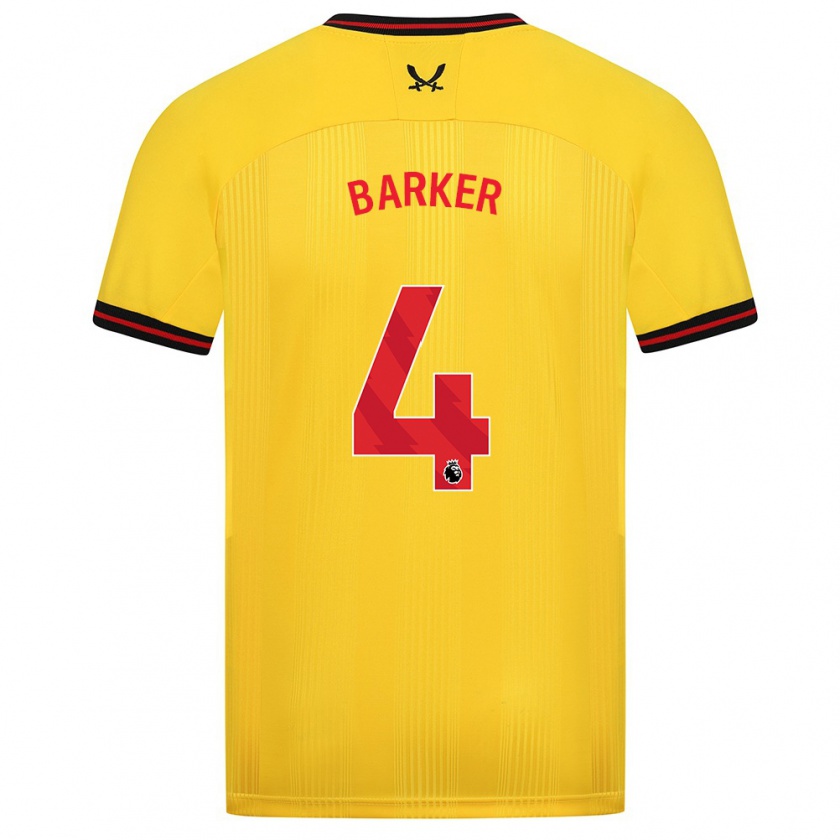 Kandiny Herren Sophie Barker #4 Gelb Auswärtstrikot Trikot 2023/24 T-Shirt