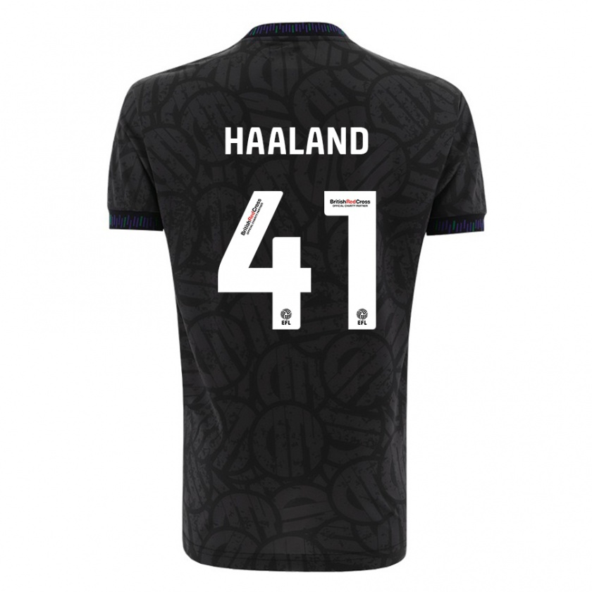 Kandiny Herren Benedicte Haaland #41 Schwarz Auswärtstrikot Trikot 2023/24 T-Shirt