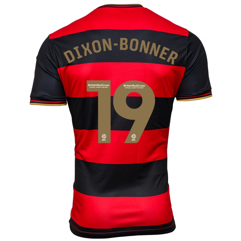 Kandiny Herren Elijah Dixon-Bonner #19 Schwarz Rot Auswärtstrikot Trikot 2023/24 T-Shirt