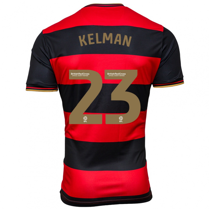 Kandiny Herren Charlie Kelman #23 Schwarz Rot Auswärtstrikot Trikot 2023/24 T-Shirt