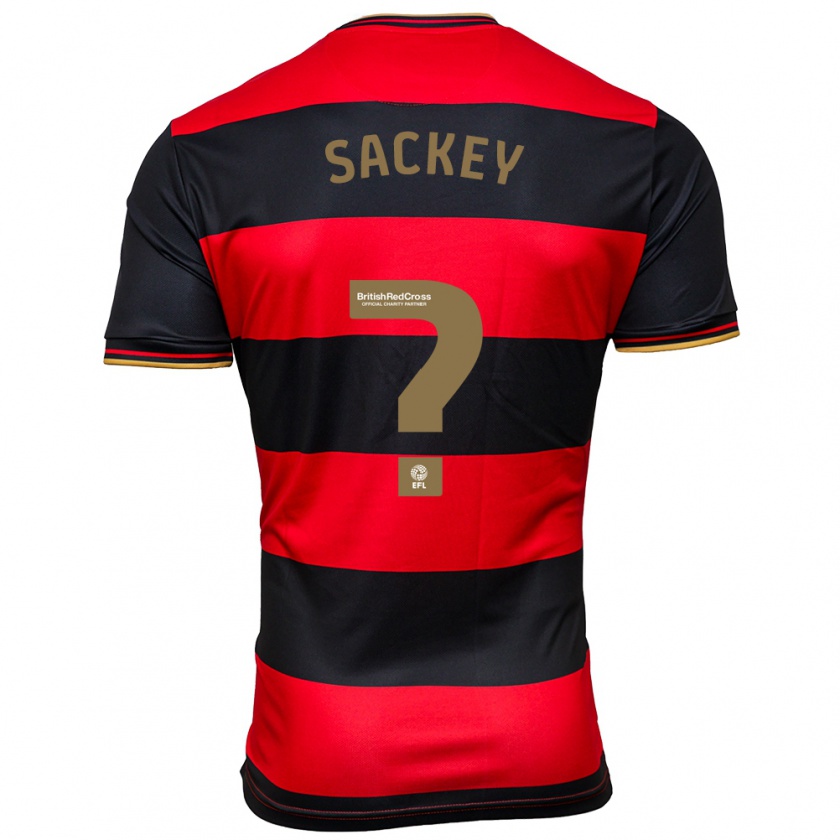 Kandiny Herren Samuel Sackey #0 Schwarz Rot Auswärtstrikot Trikot 2023/24 T-Shirt