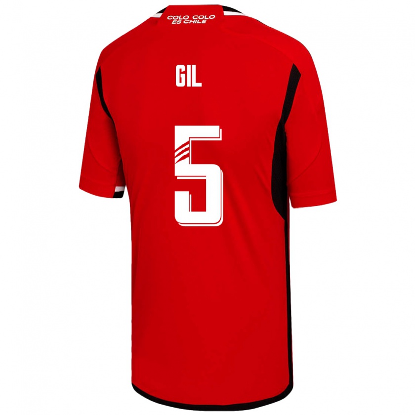 Kandiny Herren Leonardo Gil #5 Rot Auswärtstrikot Trikot 2023/24 T-Shirt