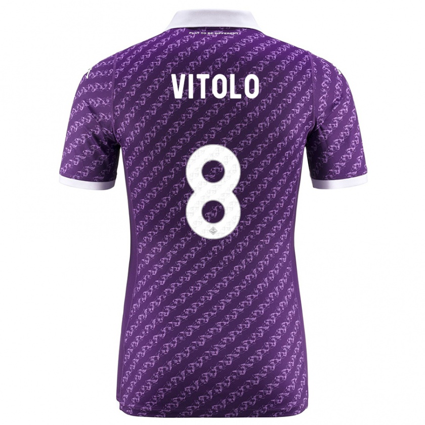 Kandiny Damen Federico Vitolo #8 Violett Heimtrikot Trikot 2023/24 T-Shirt