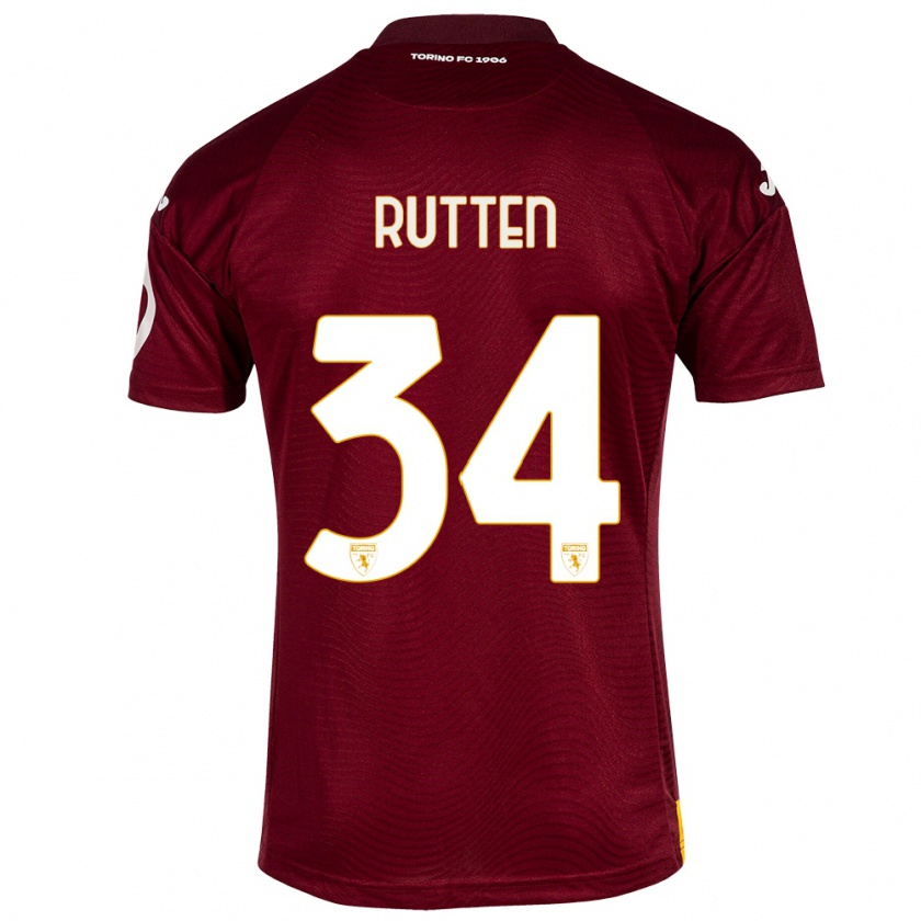 Kandiny Damen Jill Rutten #34 Dunkelrot Heimtrikot Trikot 2023/24 T-Shirt