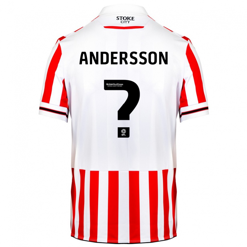 Kandiny Damen Edwin Andersson #0 Rot-Weiss Heimtrikot Trikot 2023/24 T-Shirt