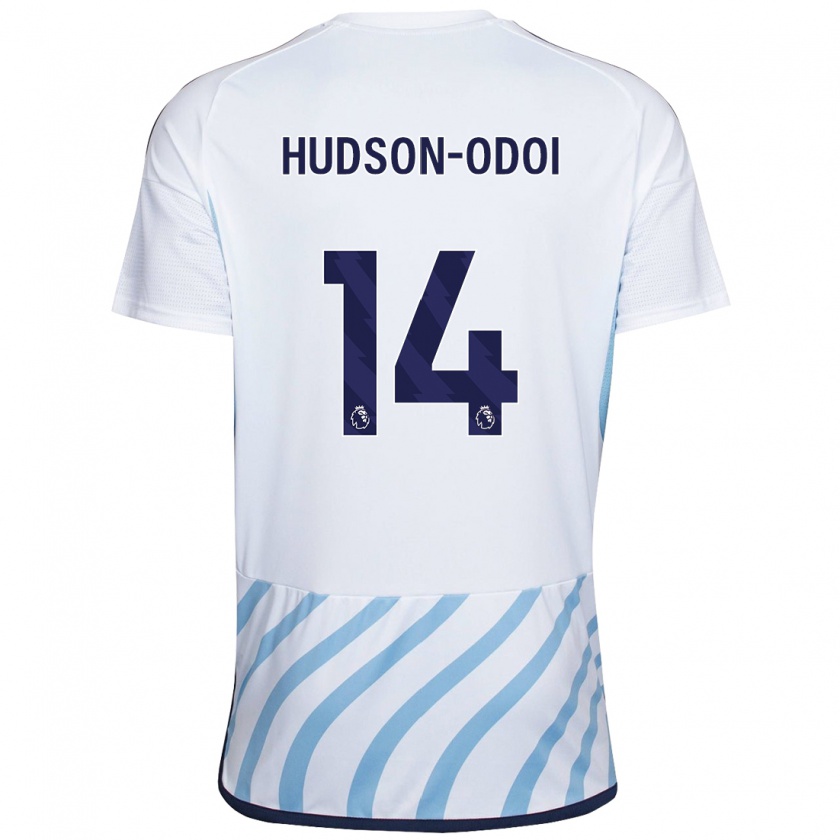 Kandiny Damen Callum Hudson-Odoi #14 Weiß Blau Auswärtstrikot Trikot 2023/24 T-Shirt