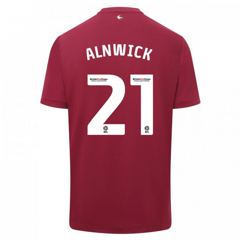Kandiny Damen Jak Alnwick #21 Rot Auswärtstrikot Trikot 2023/24 T-Shirt