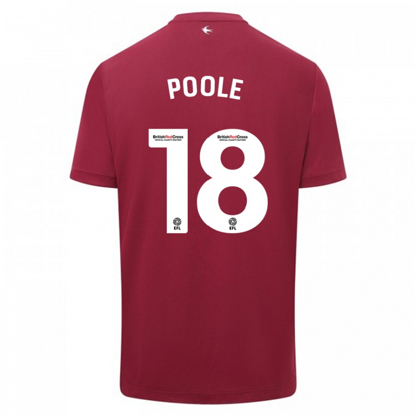Kandiny Damen Phoebie Poole #18 Rot Auswärtstrikot Trikot 2023/24 T-Shirt