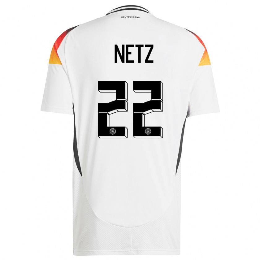 Kandiny Kinder Deutschland Luca Netz #22 Weiß Heimtrikot Trikot 24-26 T-Shirt