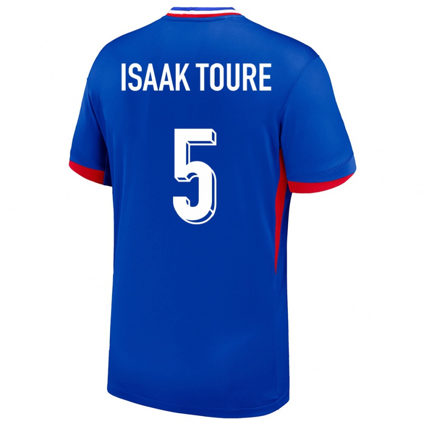 Kandiny Kinder Frankreich Souleymane Isaak Toure #5 Blau Heimtrikot Trikot 24-26 T-Shirt