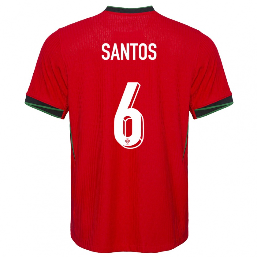 Kandiny Kinder Portugal Vasco Santos #6 Rot Heimtrikot Trikot 24-26 T-Shirt