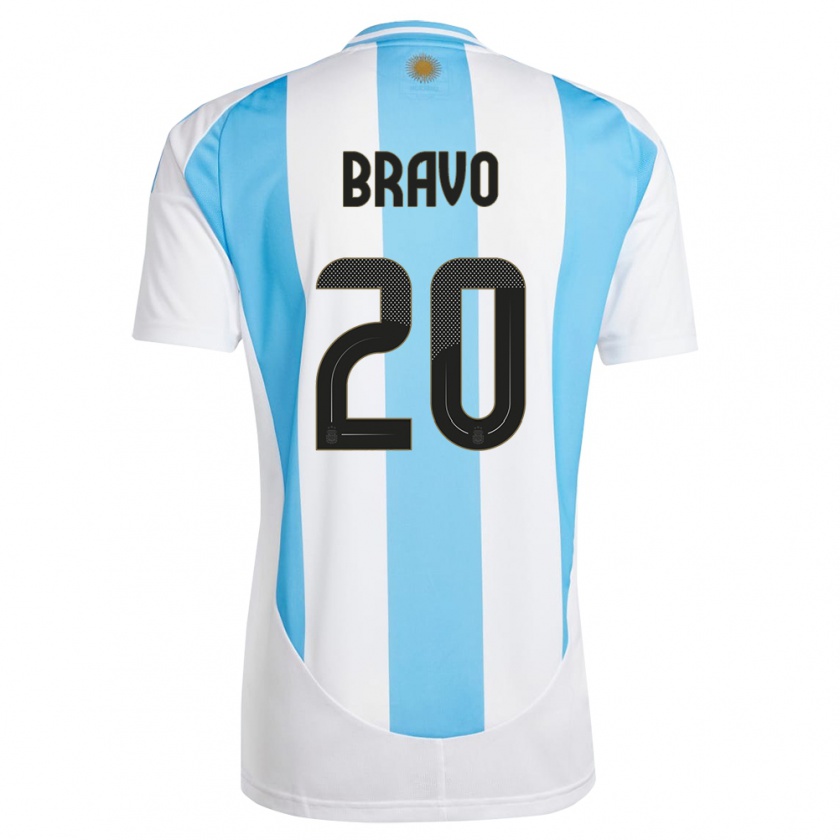 Kandiny Kinder Argentinien Ruth Bravo #20 Weiß Blau Heimtrikot Trikot 24-26 T-Shirt