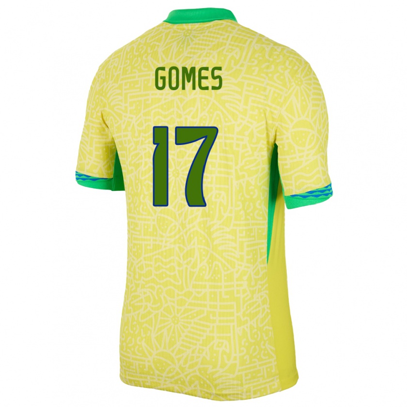 Kandiny Kinder Brasilien William Gomes #17 Gelb Heimtrikot Trikot 24-26 T-Shirt