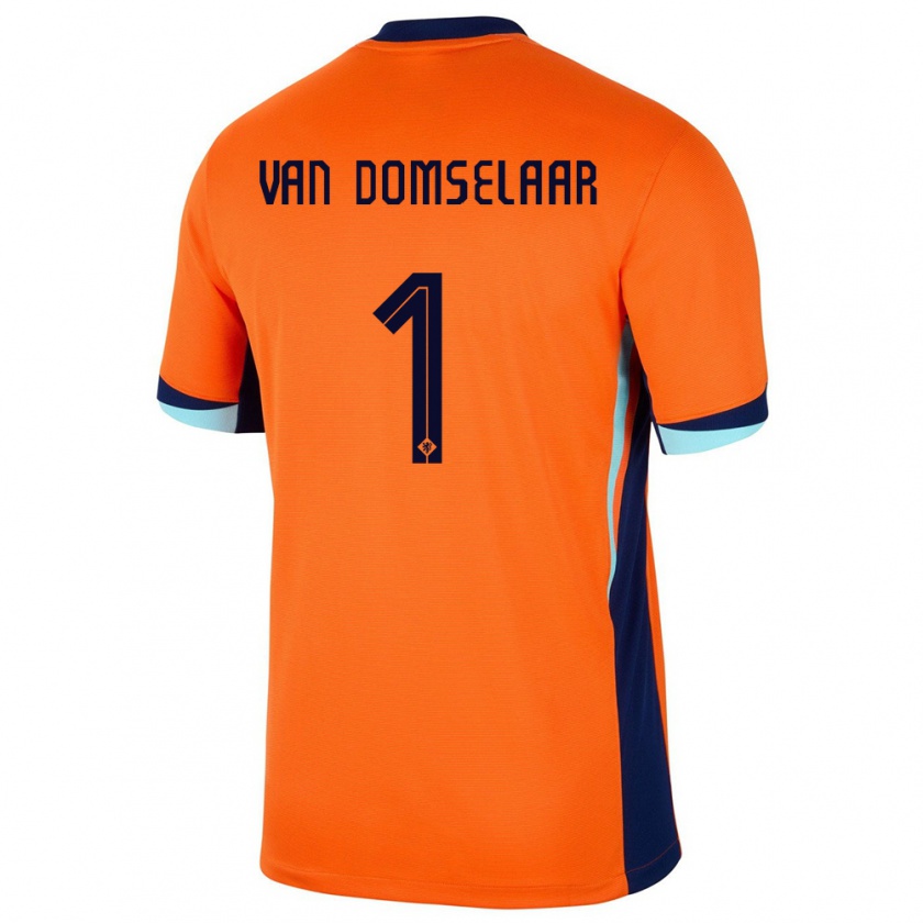 Kandiny Kinder Niederlande Daphne Van Domselaar #1 Orange Heimtrikot Trikot 24-26 T-Shirt