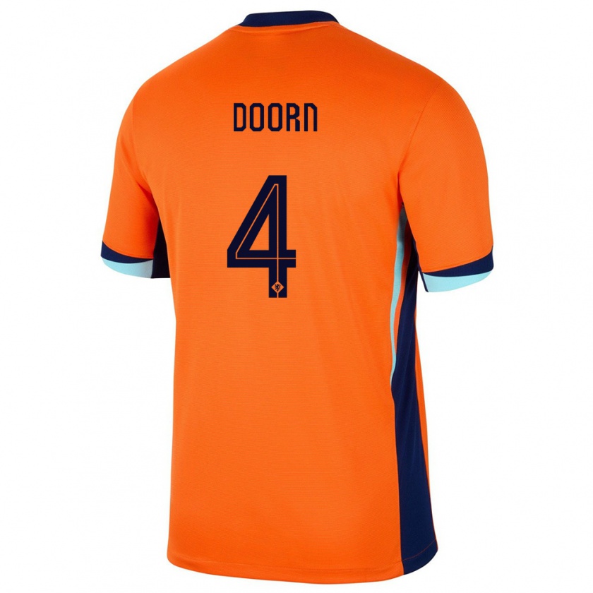 Kandiny Kinder Niederlande Lisa Doorn #4 Orange Heimtrikot Trikot 24-26 T-Shirt