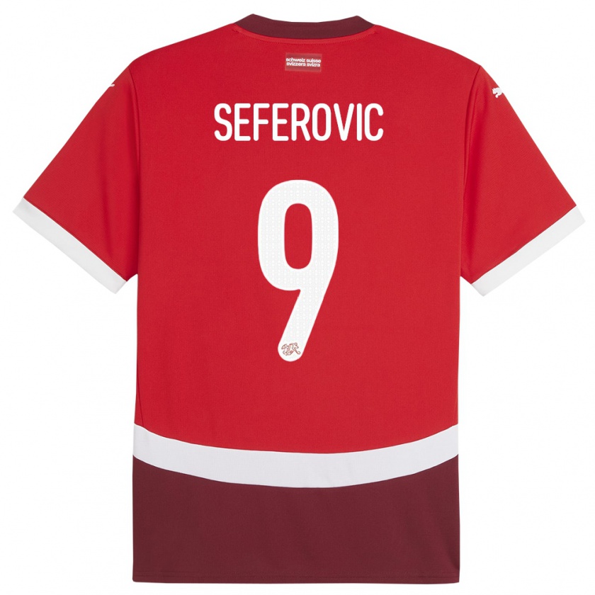 Kandiny Kinder Schweiz Haris Seferovic #9 Rot Heimtrikot Trikot 24-26 T-Shirt