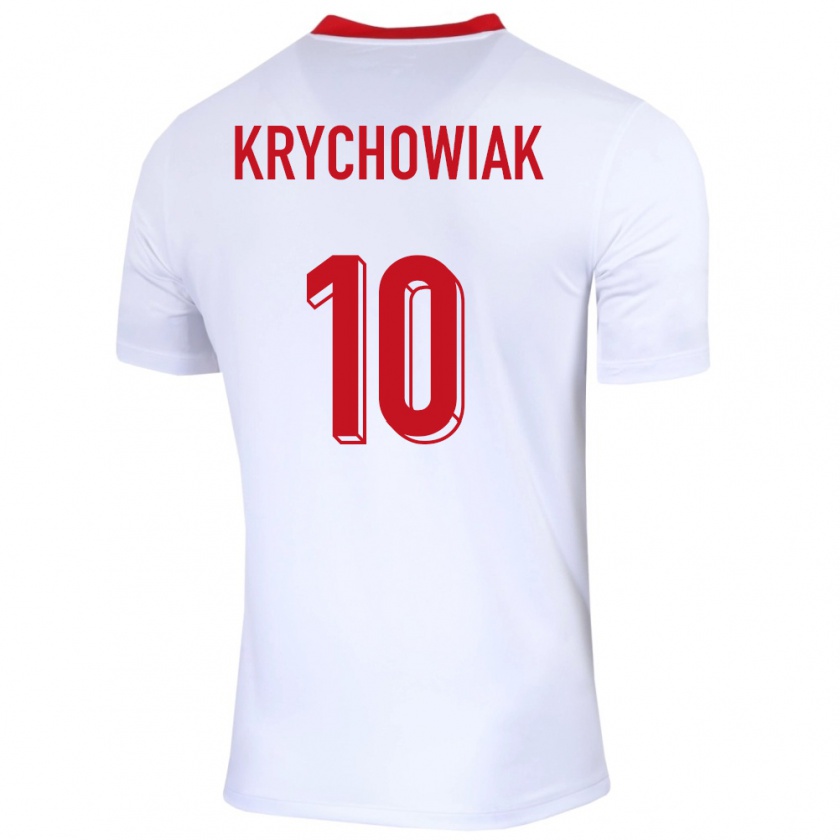 Kandiny Kinder Polen Grzegorz Krychowiak #10 Weiß Heimtrikot Trikot 24-26 T-Shirt