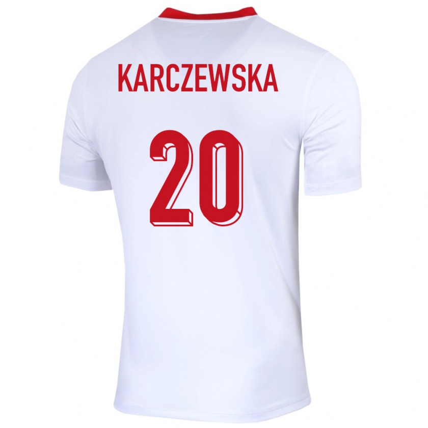 Kandiny Kinder Polen Nikola Karczewska #20 Weiß Heimtrikot Trikot 24-26 T-Shirt