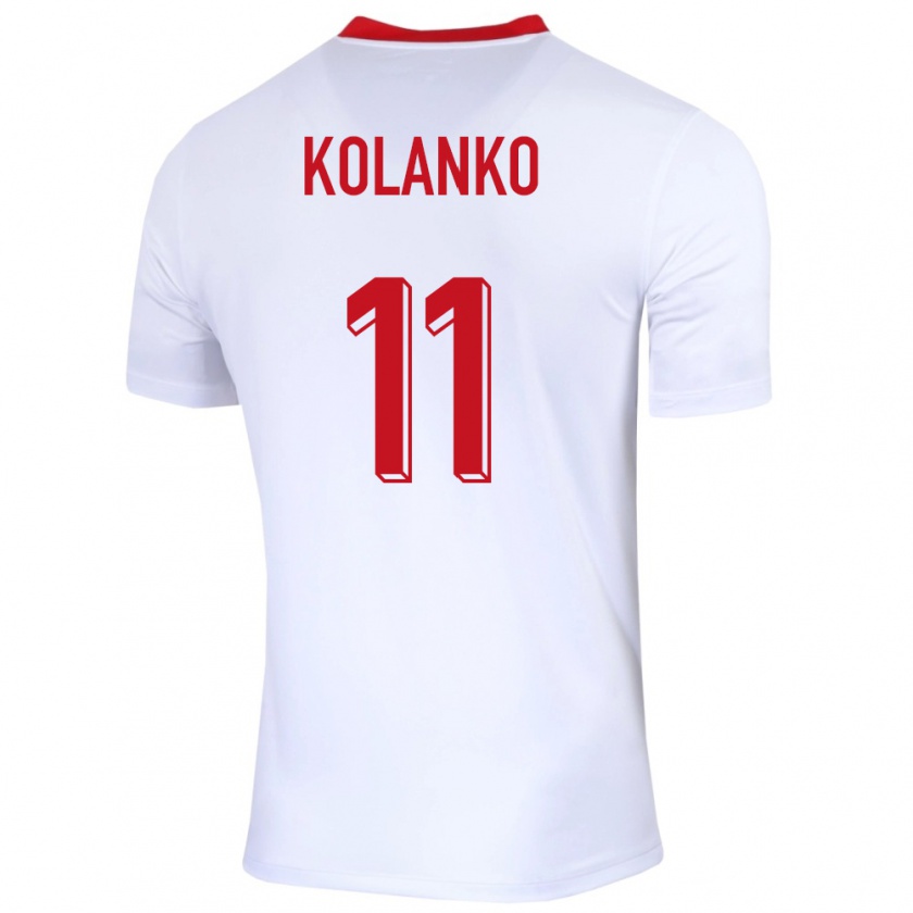 Kandiny Kinder Polen Krzysztof Kolanko #11 Weiß Heimtrikot Trikot 24-26 T-Shirt