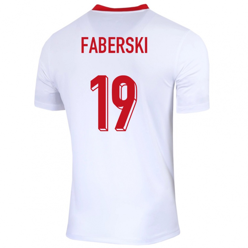 Kandiny Kinder Polen Jan Faberski #19 Weiß Heimtrikot Trikot 24-26 T-Shirt