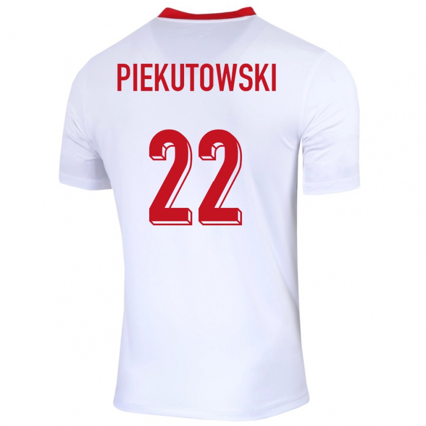 Kandiny Kinder Polen Milosz Piekutowski #22 Weiß Heimtrikot Trikot 24-26 T-Shirt