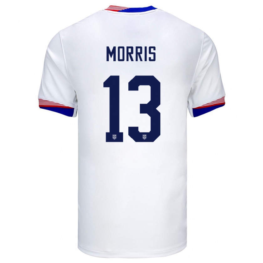 Kandiny Kinder Vereinigte Staaten Jordan Morris #13 Weiß Heimtrikot Trikot 24-26 T-Shirt