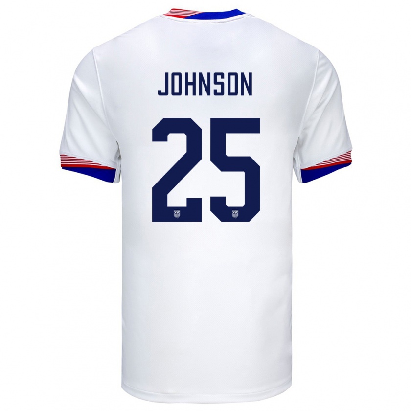 Kandiny Kinder Vereinigte Staaten Sean Johnson #25 Weiß Heimtrikot Trikot 24-26 T-Shirt