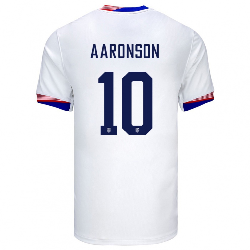 Kandiny Kinder Vereinigte Staaten Paxten Aaronson #10 Weiß Heimtrikot Trikot 24-26 T-Shirt