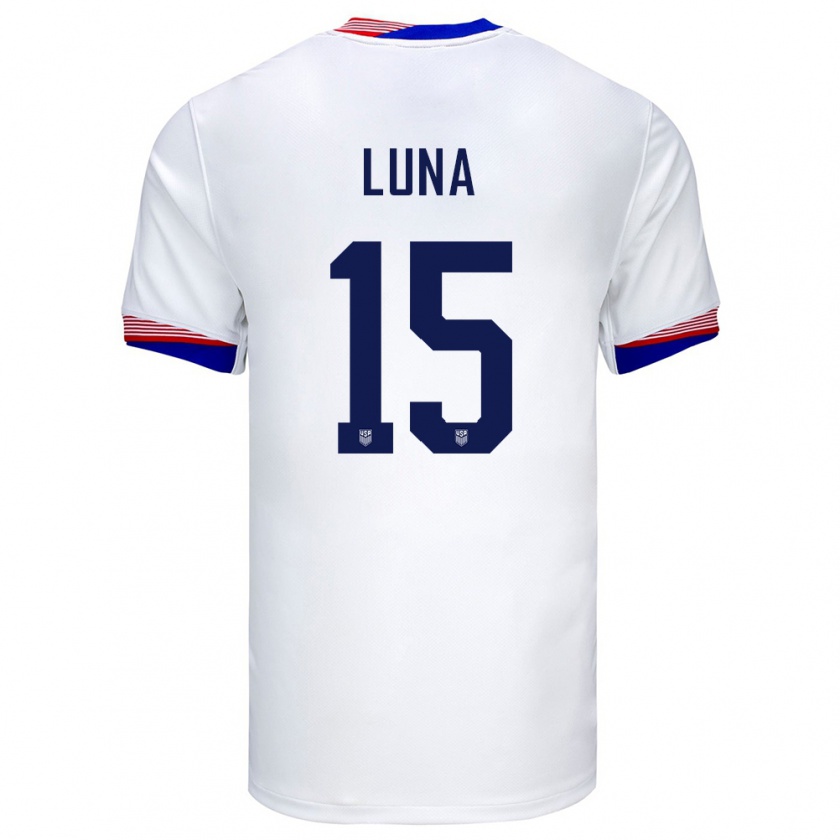 Kandiny Kinder Vereinigte Staaten Diego Luna #15 Weiß Heimtrikot Trikot 24-26 T-Shirt