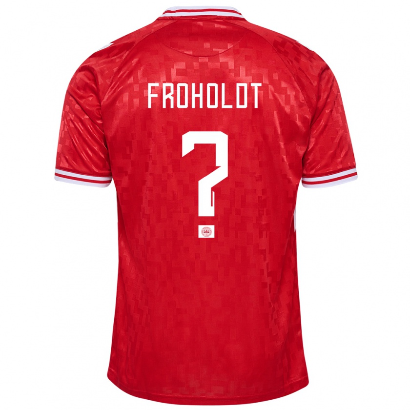 Kandiny Kinder Dänemark Victor Froholdt #0 Rot Heimtrikot Trikot 24-26 T-Shirt