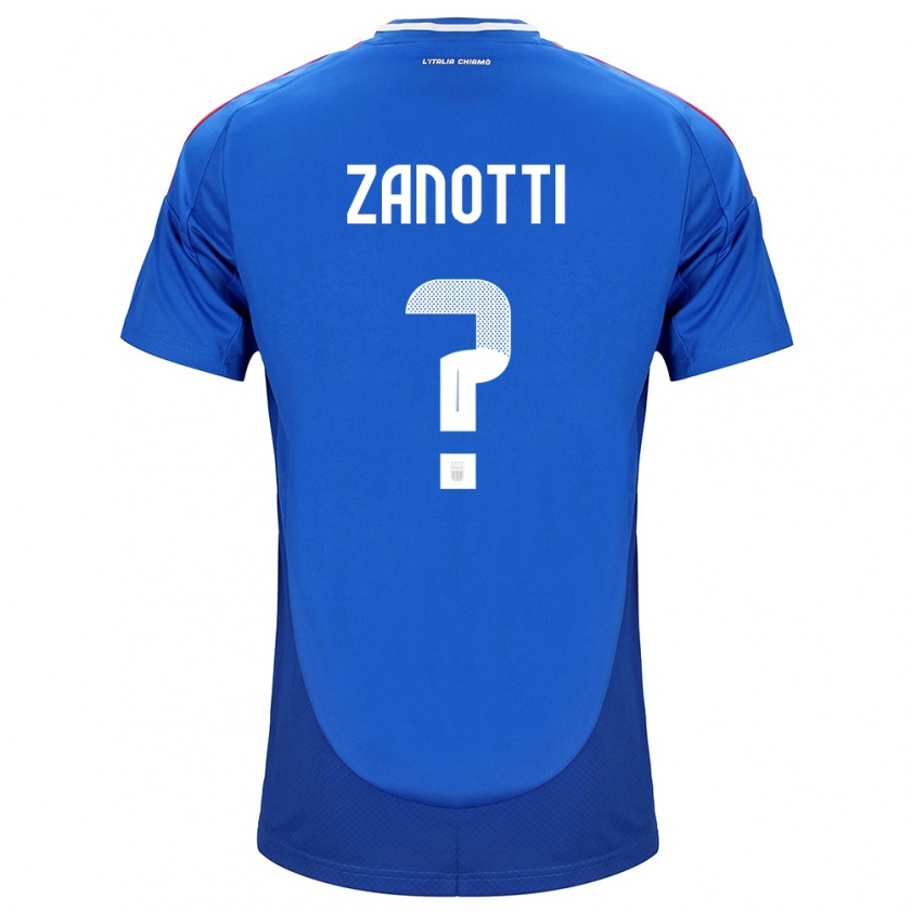 Kandiny Kinder Italien Mattia Zanotti #0 Blau Heimtrikot Trikot 24-26 T-Shirt
