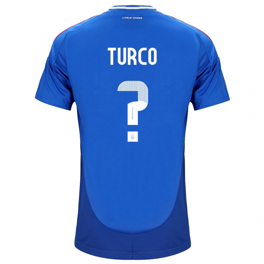Kandiny Kinder Italien Stefano Turco #0 Blau Heimtrikot Trikot 24-26 T-Shirt