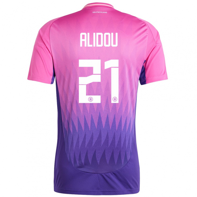 Kandiny Kinder Deutschland Faride Alidou #21 Pink Lila Auswärtstrikot Trikot 24-26 T-Shirt