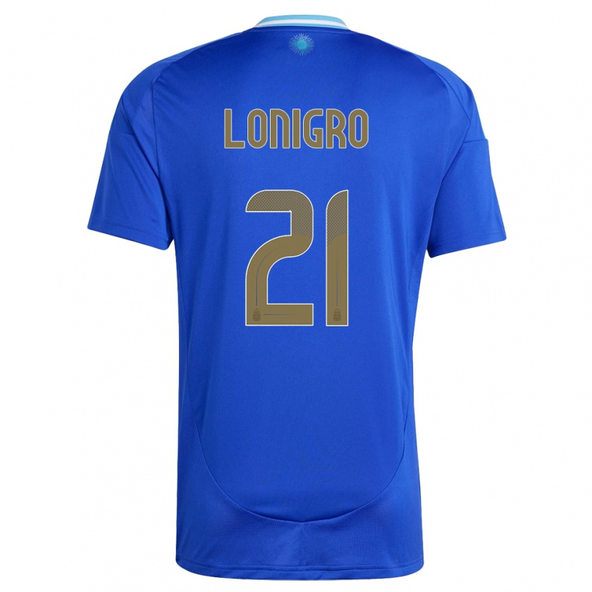 Kandiny Kinder Argentinien Erica Lonigro #21 Blau Auswärtstrikot Trikot 24-26 T-Shirt