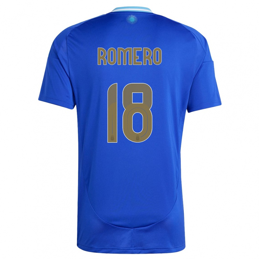 Kandiny Kinder Argentinien Luka Romero #18 Blau Auswärtstrikot Trikot 24-26 T-Shirt
