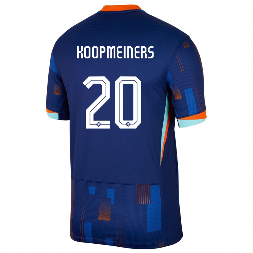 Kandiny Kinder Niederlande Teun Koopmeiners #20 Blau Auswärtstrikot Trikot 24-26 T-Shirt