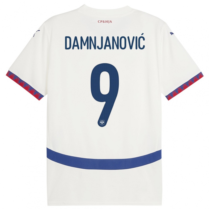 Kandiny Kinder Serbien Jovana Damnjanovic #9 Weiß Auswärtstrikot Trikot 24-26 T-Shirt