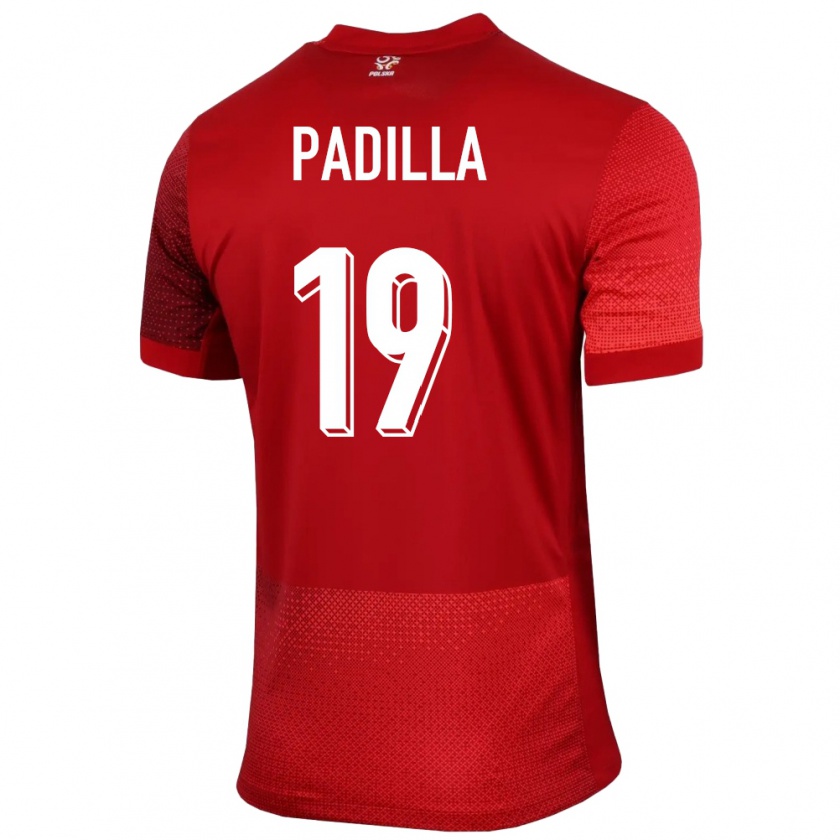 Kandiny Kinder Polen Natalia Padilla #19 Rot Auswärtstrikot Trikot 24-26 T-Shirt