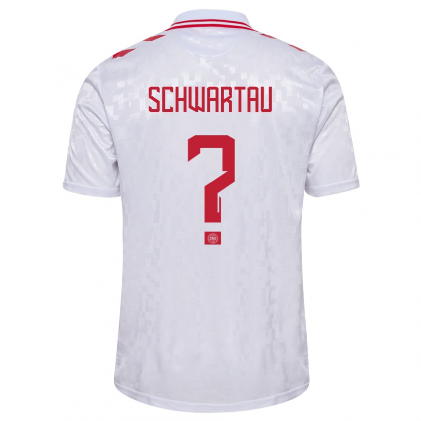 Kandiny Kinder Dänemark Oscar Schwartau #0 Weiß Auswärtstrikot Trikot 24-26 T-Shirt