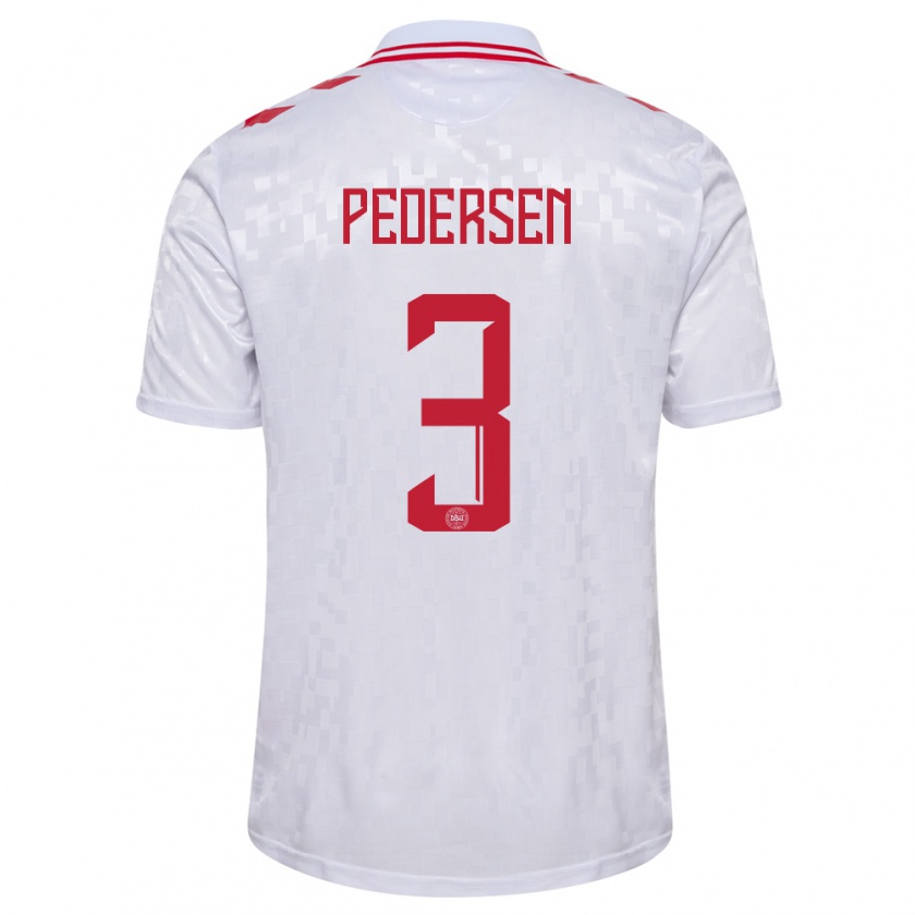 Kandiny Kinder Dänemark Stine Ballisager Pedersen #3 Weiß Auswärtstrikot Trikot 24-26 T-Shirt